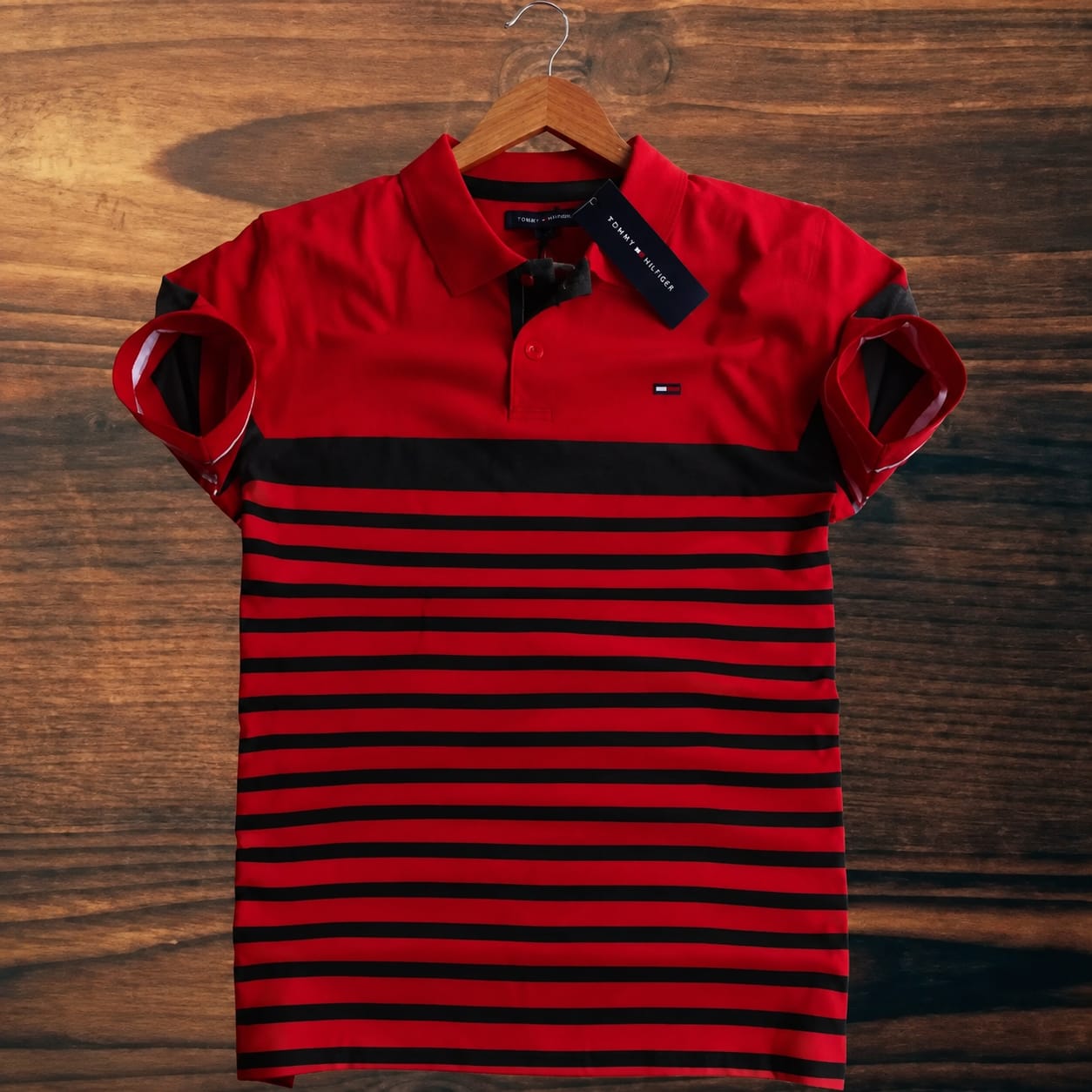 Super Premium PK Cotton Polo Shirt For Men's [ Tommy Step Red ]